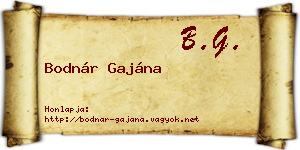 Bodnár Gajána névjegykártya